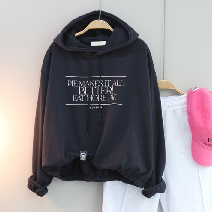 달콩 여성   크롭 밴딩  긴팔티 캐주얼 오버핏 파이밴딩후드맨투맨