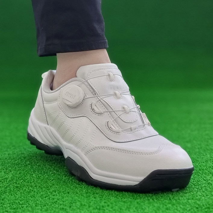 아놀드파마 소가죽 남성 스파이크리스 골프화 3컬러 방수 필드용 연습용 트레킹화 워킹화 겸용 수제화 골프 다이얼 운동화