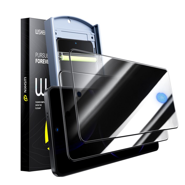 WSKEN 사생활보호 지문방지필름 Easy 자동부착, 2개