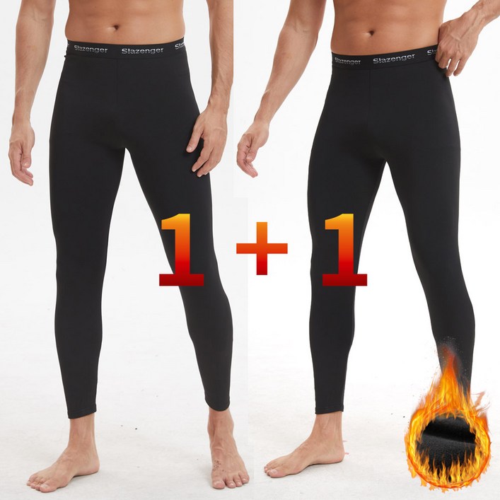 11 슬레진저 남성 기모 내복 바지 초극세사 기모 발열 타이즈 초경량 빅사이즈 2매입
