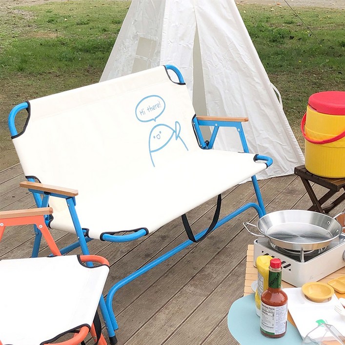 굿켐 2인용 벤치 체어 의자 캠핑 접이식 폴딩 커플 휴대용 차박