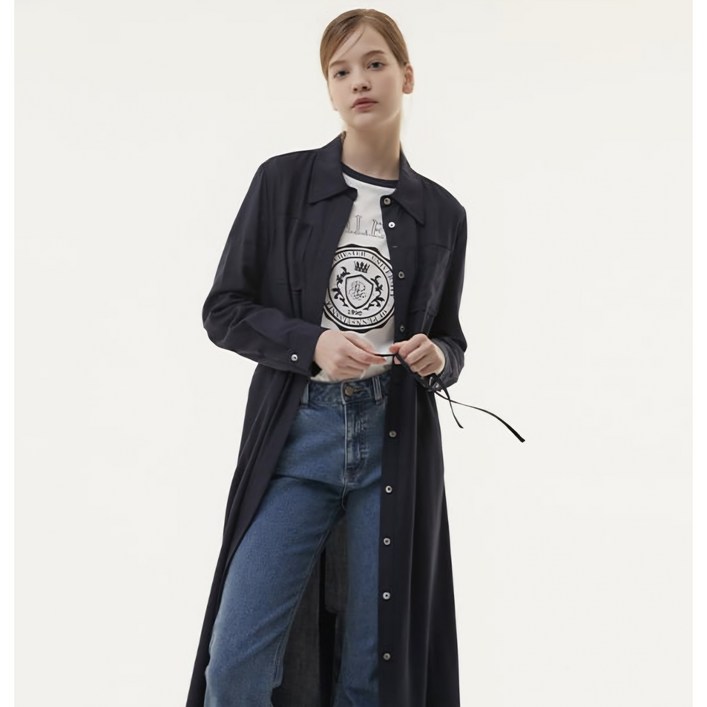 플라스틱아일랜드 롱 벨티드 셔츠 원피스 PQ3WO881