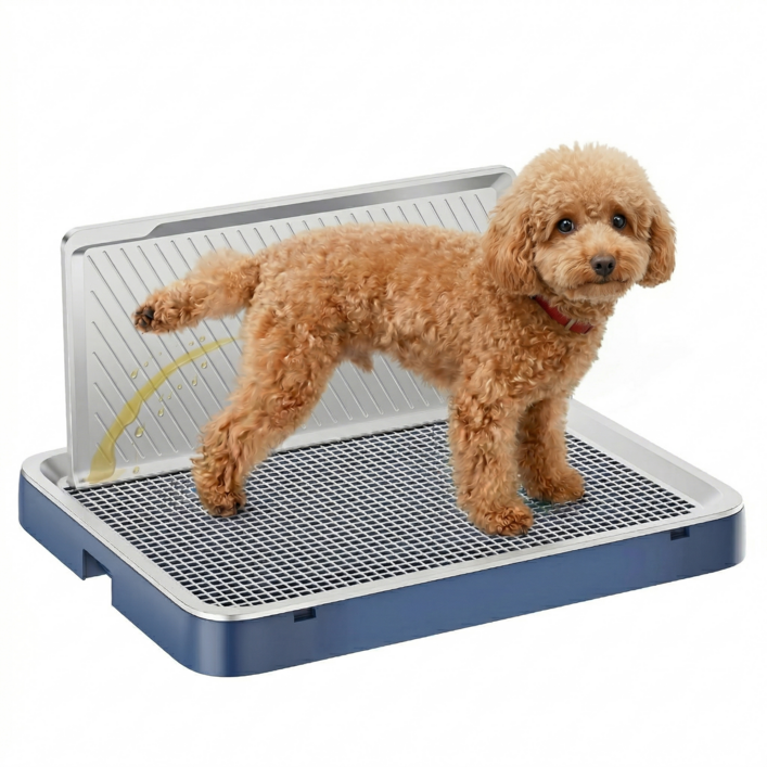 강아지 수컷 소변 튐방지 벽면형 그물망 배변패드판 화장실