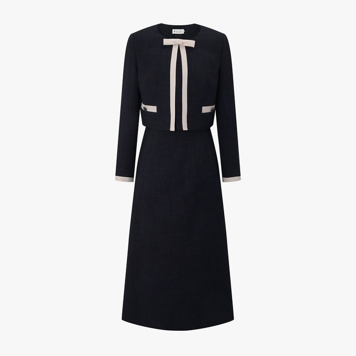 국내백화점 잇미샤 원피스 깔끔원피스 심플원피스 무지패턴 자카드