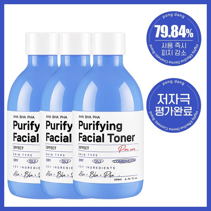 퐁당 아하 바하 파하 판테놀 민감성피부용 임산부 저자극 토너, 200ml, 3개입, 1개