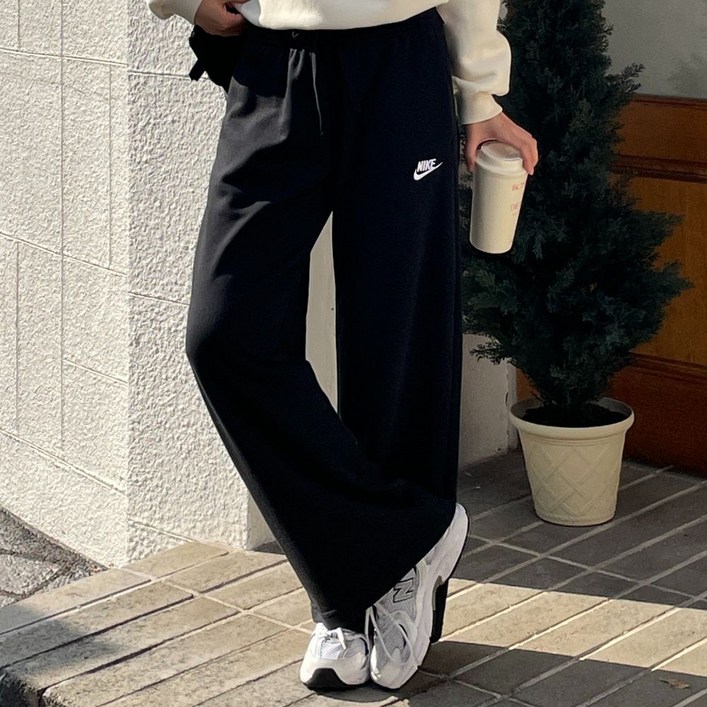 [백화점 정품] 나이키 와이드 우먼스 스웻 팬츠 미드라이즈 밴딩