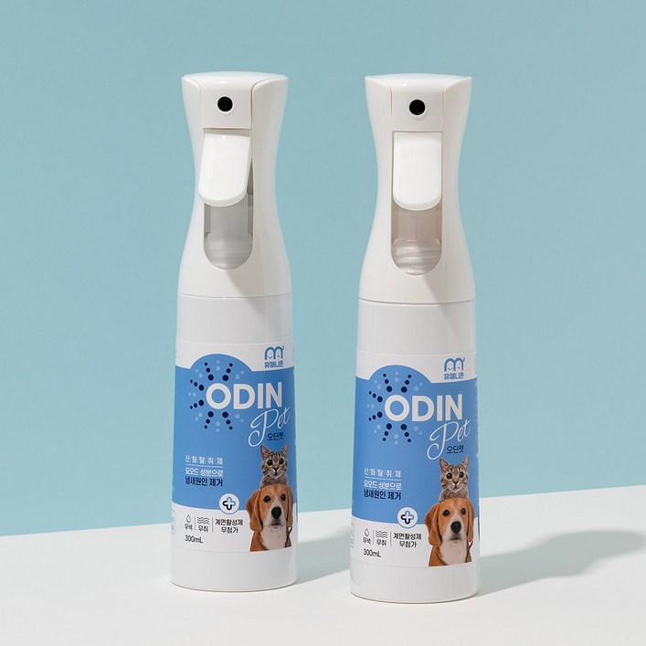 (미국 아마존 판매 1위 동일성분) 휴매니존 오딘펫 300ml , 2개, 강아지 고양이 탈취제 소변 오줌 배변냄새 제거, 2개, 300ml