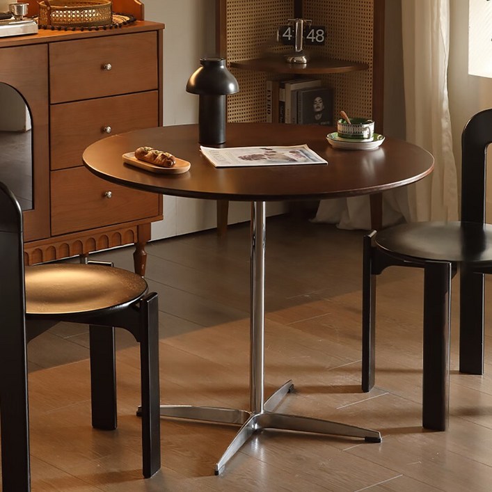 발코니 홈카페 빈티지 원형 테이블 거실 식당 가정용 다용도 식탁