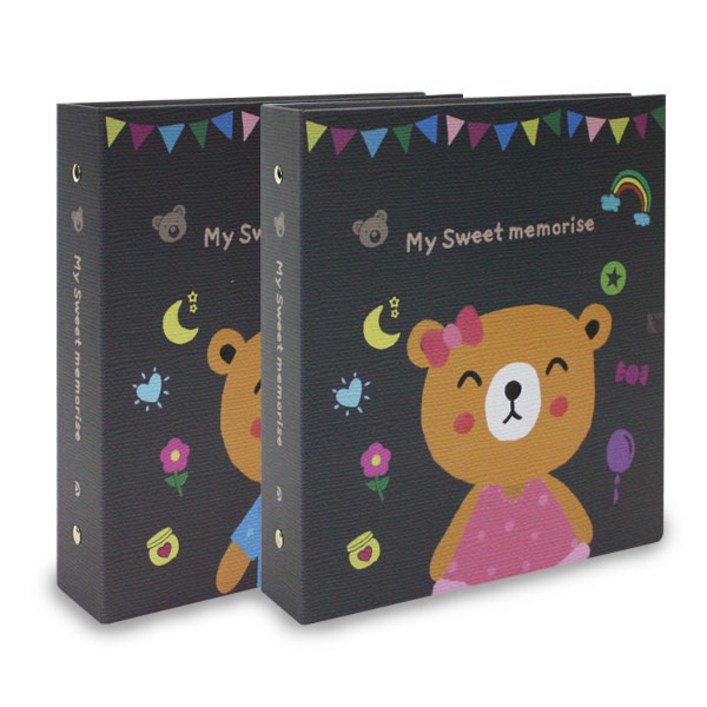 마이 스위트 메모리 바인더 접착 앨범 50매(곰돌이/곰순이), 곰돌이(백색내지)