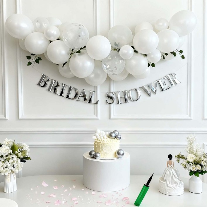 브라이덜 샤워 풍선 가랜드 세트 신부 파티 풍선 세트(신부토퍼 포함) 장식 소품 파티 용품,정교한 파티 장식 풍선 화환,1세트