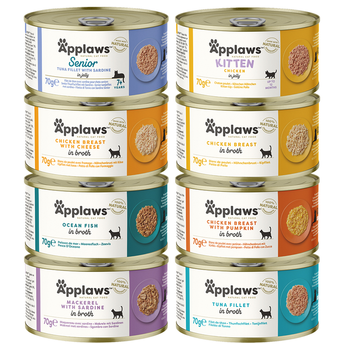 어플라우즈 고양이 간식캔, 1개, 560g, 혼합 8종