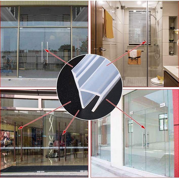 220cm H형 재단가능 자동문바람막이 욕실유리문막이 프로파일, 1개
