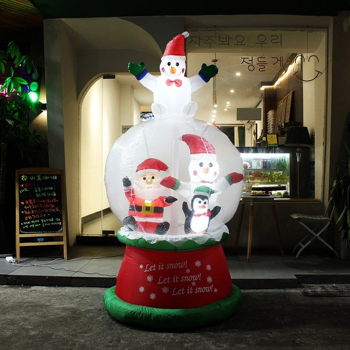 바람 풍선 산타 크리스마스 에어 벌룬 매장 입구 백화점 쇼핑몰 입간판 행사장 축제 대형