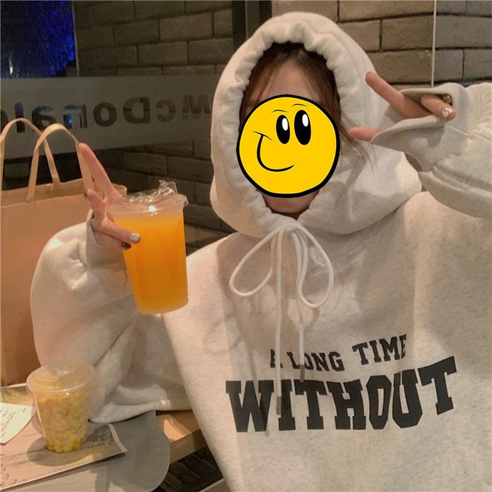 남녀공용 WITHOUT 단체 커플 후드티셔츠 남녀공용 WITHOUT 단체 커플 후드티셔츠