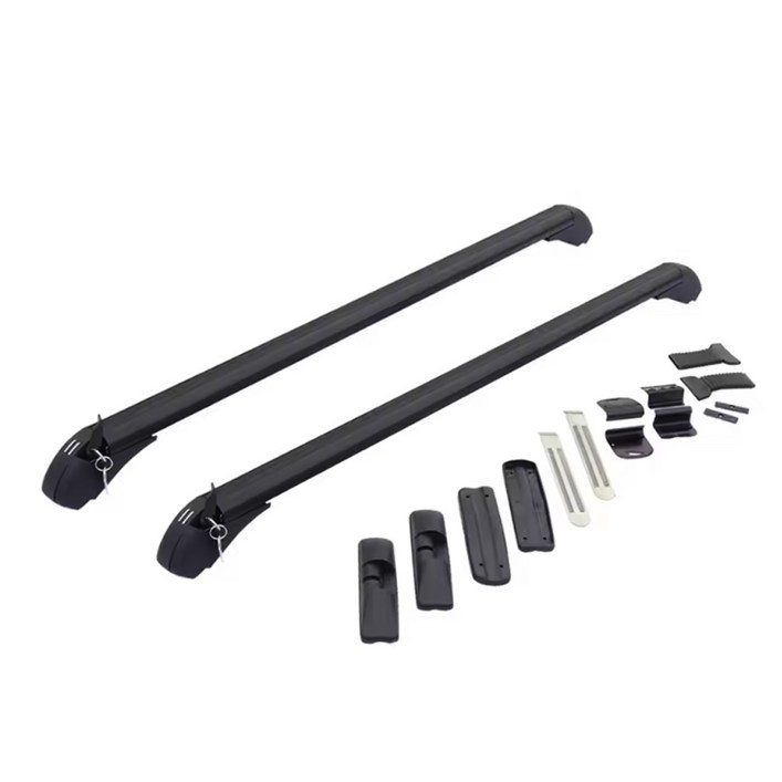 승용차 가로바 루프렉 없는 차량 천장 기본바 바스켓 루프박스, 1세트, 블랙