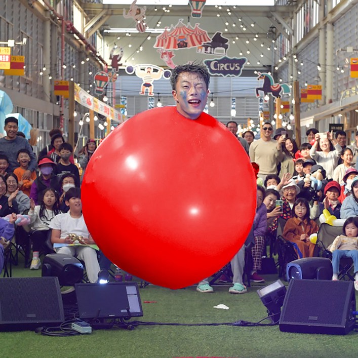 JL매직 풍선속에 사람이 들어간다!! 대왕풍선 웃음폭팔 벌룬쑈!! 행사 필수템 풍선 90인치, 1개, 빨강