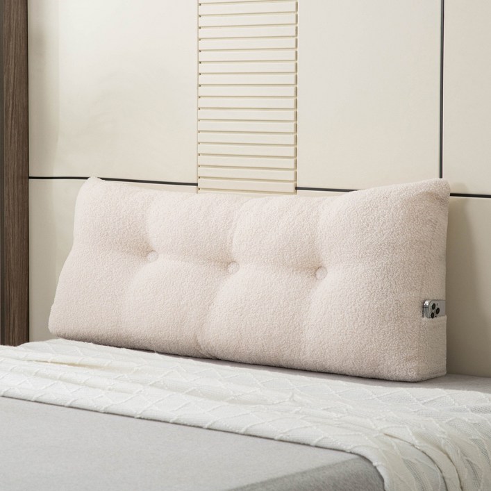 CLOREX 삼각 등받이 쿠션 쇼파 침대 헤드 쿠션, 베이지