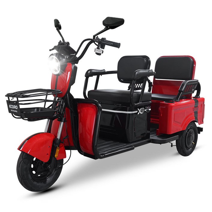 에코로 X5 어르신 삼륜 전기 전동스쿠터 60V 20A, 레드