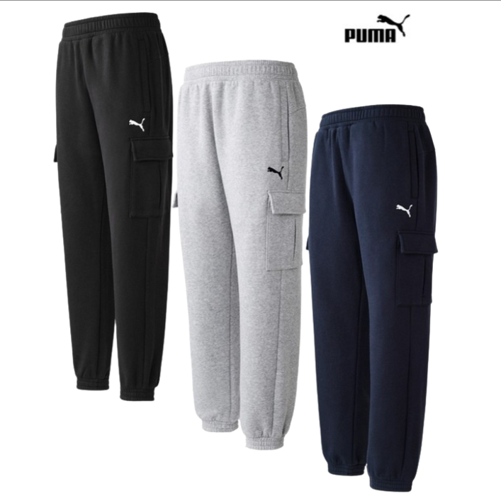 코스트코 PUMA 푸마 남성 플리스 카고 조거 바지 팬츠 기모 트레이닝 건빵바지 남학생 겨울 바지 츄리닝