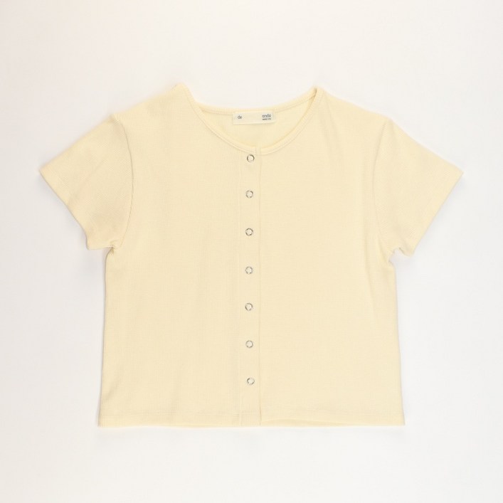 드온도 아이보리 면 캐주얼와플 반팔티셔츠 S정도 여성 WT2958 빈티지컴퍼니