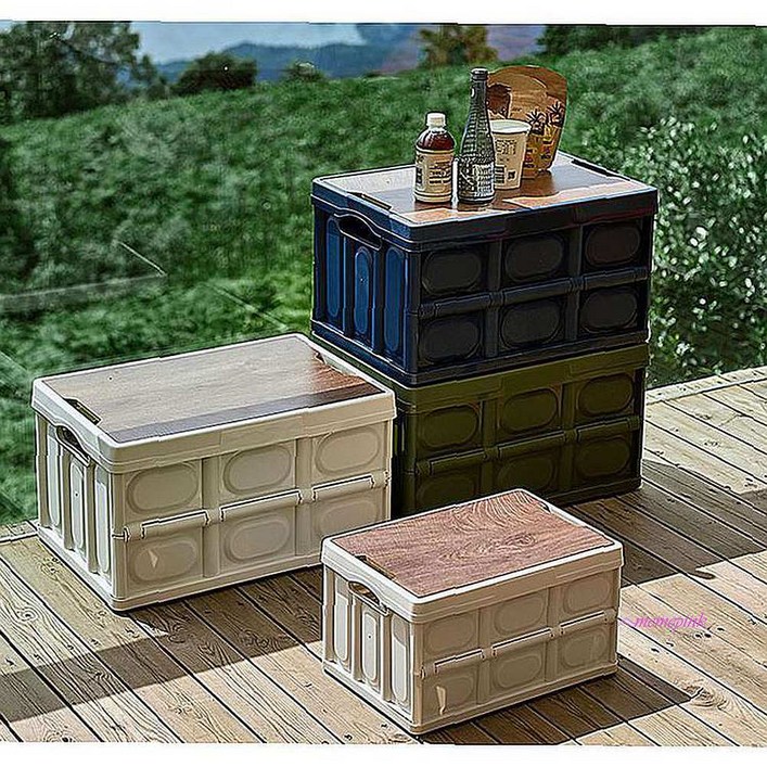 캠핑테이블 카고박스 폴딩캠퍼필드 밀크상판 수납이지 대형 정리함 미니멀웍스 접이식 우드 차박 캠핑용fgh752