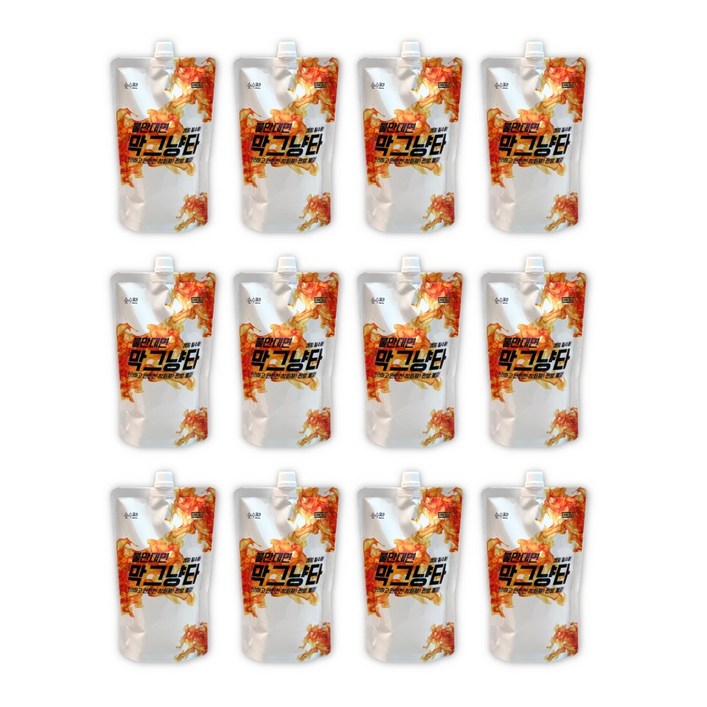 순수일상 막그냥타 착화제 파우치형, 12개, 500ml