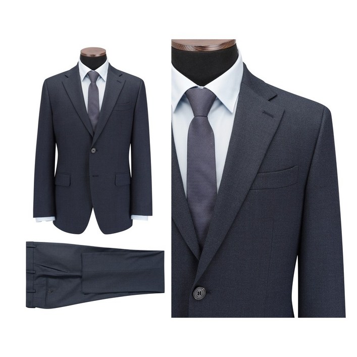 코오롱 브렌우드 중년 남성 가을겨울 울 혼방 스판 블루네이비 잔조직 일반핏 정장세트