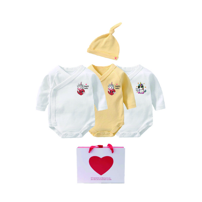 2026년 말띠 해피베이비 신생아 사계절 배내슈트3종  모자 선물세트 선물포장포함