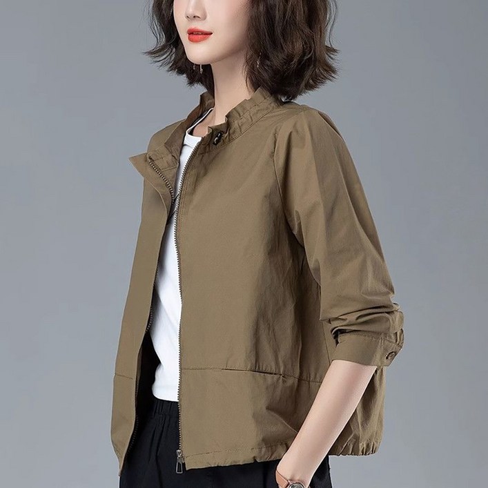 지고다그 봄가을 여성 짧은 바람막이 자켓 트렌디한  바람막이 자켓 ZK3539