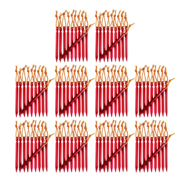 KOOLMAN 백패킹 초경량 듀랄루민 Y팩 레드, 100개