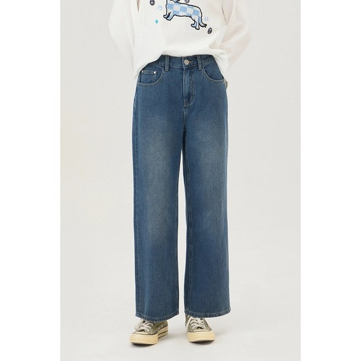 베네통 부클 와펜 쉐브론 데님 팬츠 BADPA3611