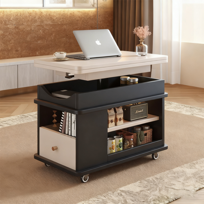 모던 이동식 수납 리프트업 테이블 소파테이블 높이조절 거실쇼파테이블 커피테이블 티테이블
