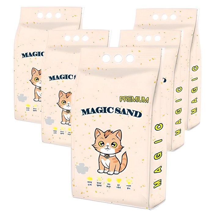 메디펫 응고형 매직 고양이 두부 모래, 10L, 5개, 무향