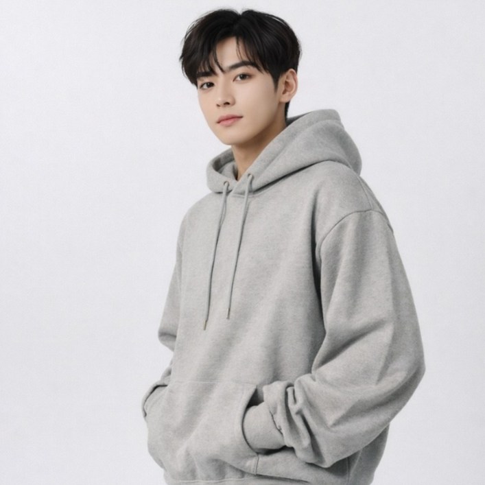 남녀공용 봄 가을 무지 후드티셔츠