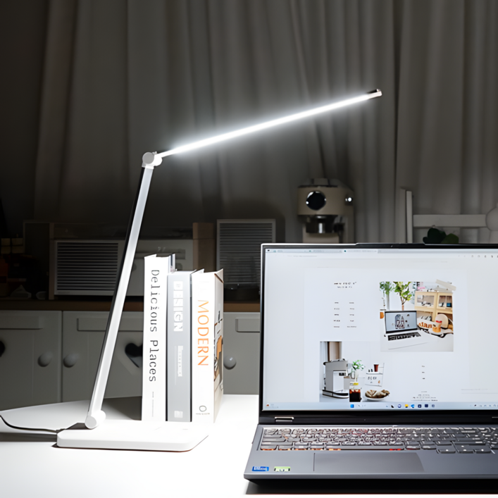 NEW 오르홈 LED 스탠드 PRO 폴더블 고급형 무선충전 스마트 접이식 터치식 책상 공부 독서등 시력보호 스텐드, 단일색상