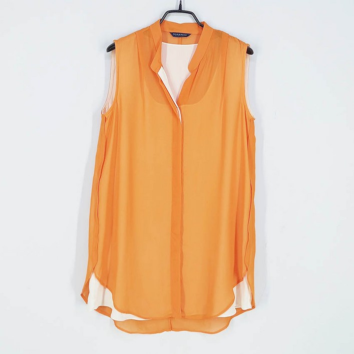 빈티지다온 모조에스핀 여성 히든버튼 쉬폰블라우스 오렌지84