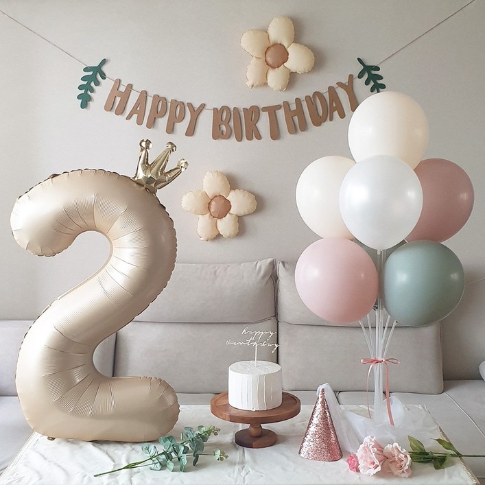 재미제이 두돌생일상 감성 내츄럴 생일파티세트 두돌파티