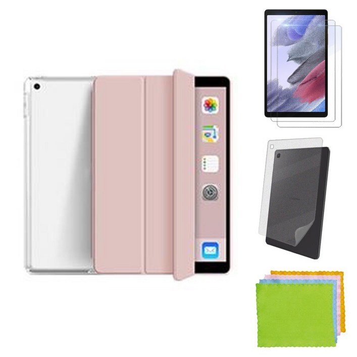 강화유리필름2장+후면쉴드 갤럭시탭A7 라이트 8.7 북커버 케이스 SM-T220 T220N T225 T225N Lite 삼성 케이스나라