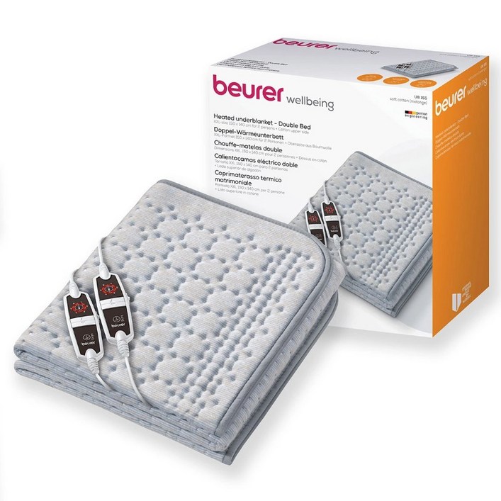 24년형 독일 보이로 전기요 전기장판 전기매트 온열매트 여행용 캠핑용 차박 1인용 1인 싱글 2인용 2인 더블 멜란지, 보이로 전기요 2인용140x150cm, 블루 그레이