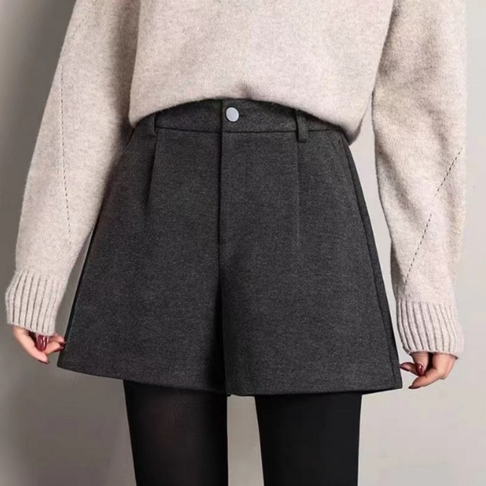 Bahn,2컬러 포포 여성 기모 반바지 슬렉스