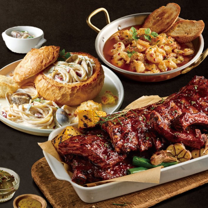 애슐리 올인원 홈파티 세트 34인 바베큐 폭립봉골레크림빠네파스타원팩감바스 크리스마스 연말 기념일 가정의달 어버이날 어린이날