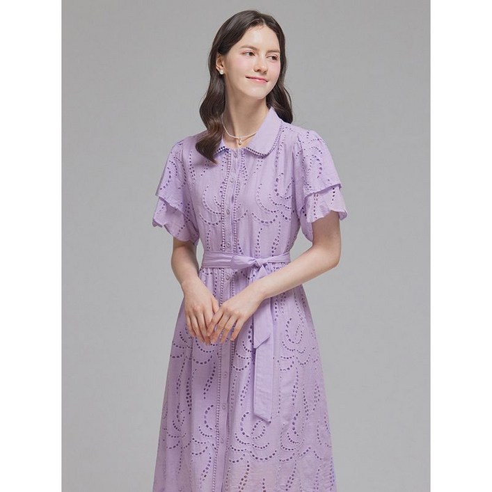 인베스트 더블 슬리브 펀칭 코튼 원피스 IN5M1OP3231