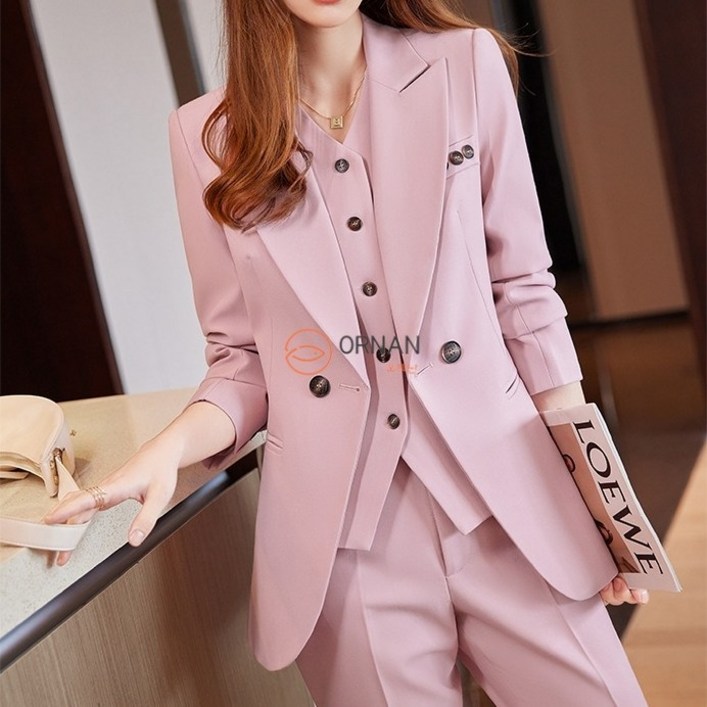 오르난 여성 춘추 슬림 정장 베스트 쓰리피스 R7269