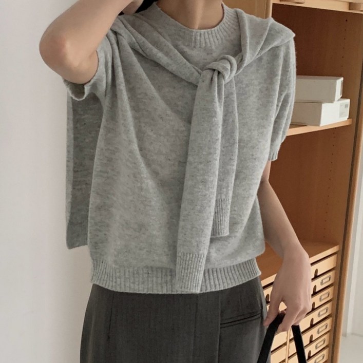 클래식 홀가먼트 여성 울 백 100 어깨 숄 니트 스카프 머플러 목도리 가디건 출근 하객 룩