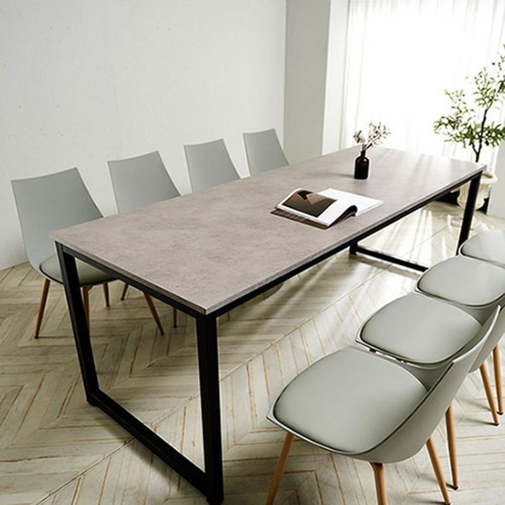 데코지엔 대형 카페 서재 학원 오피스 회의실 다용도 테이블 2100*800 (의자별도구매)/ 책상/식탁/테이블/원목테이블/6인용식탁/카페테이블 - 쇼핑앤샵