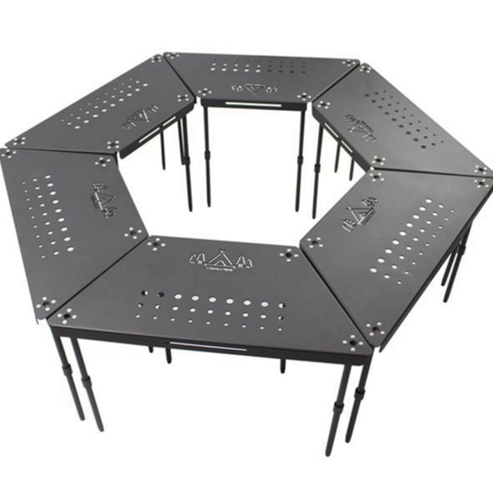 캠핑 화로대 테이블 휴대용 접이식 야외 캠핑 육각 테이블 경량