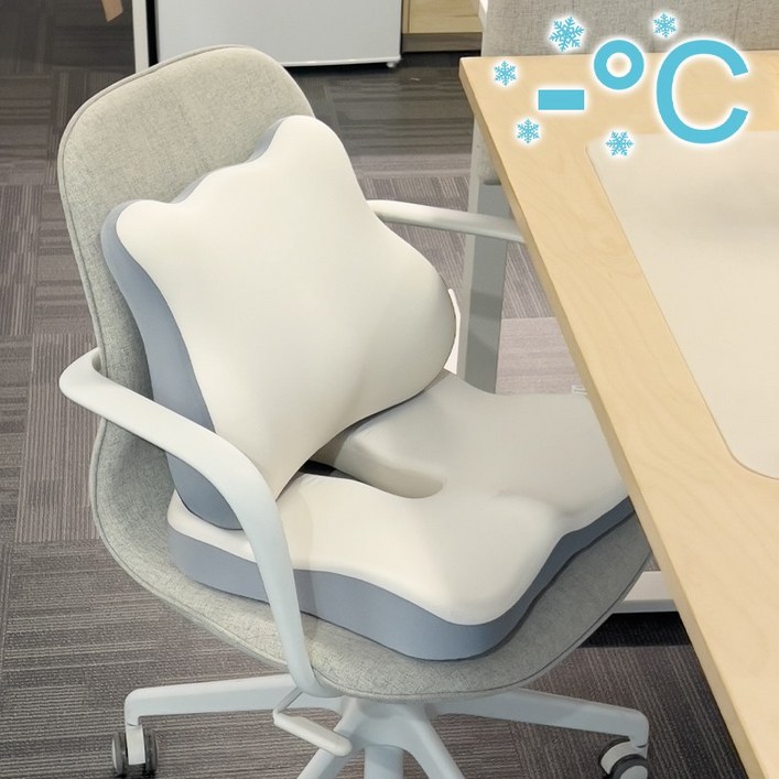 하바르고 사무실 여름 냉감 의자허리쿠션 메모리폼방석