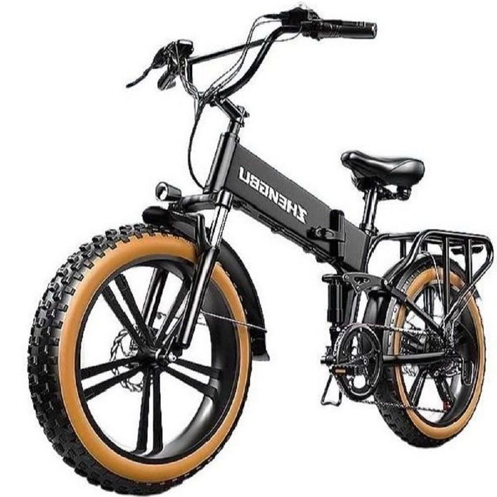 Bacicle 자토바이 전기자전거 팻바이크 48V 접이식 전동, 블랙  48V 14Ah 시마노7단 기어