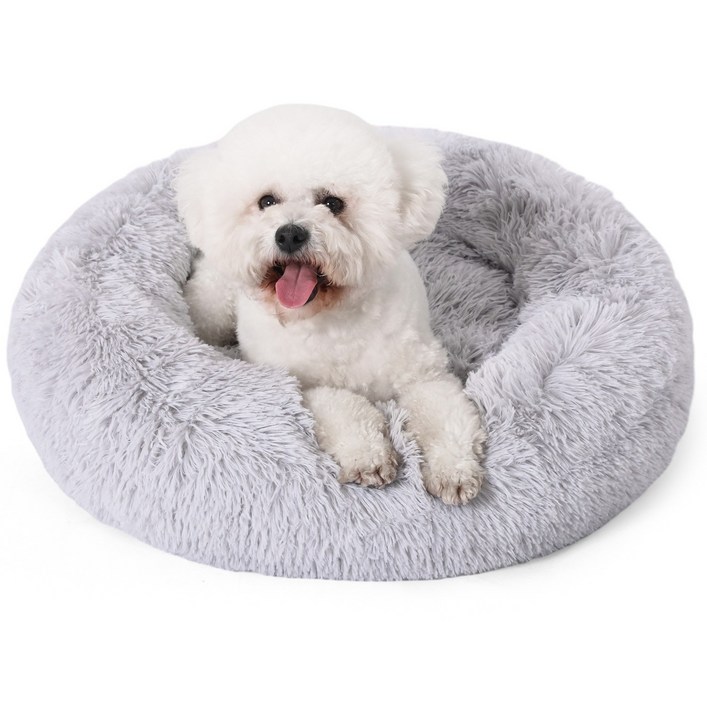 EMME 원형 푹신푹신 반려동물 침대 강아지, 1개, Gray
