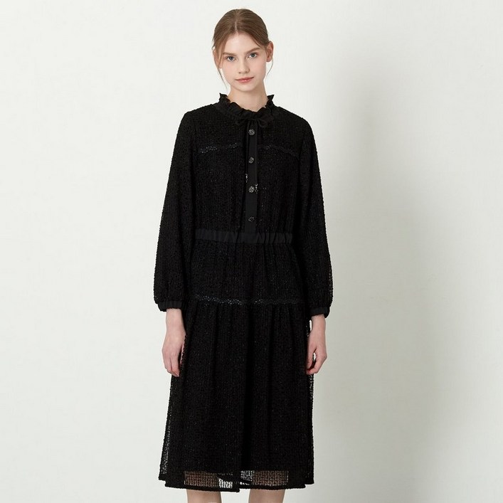 기비 GIVY 프릴 카라 레이스 롱 플레어 원피스 GY26S1FRD3199DH5428651